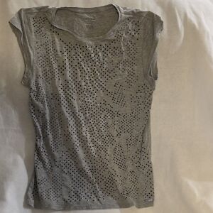 Calvin Klein Gray Studded Short Sleeve Top